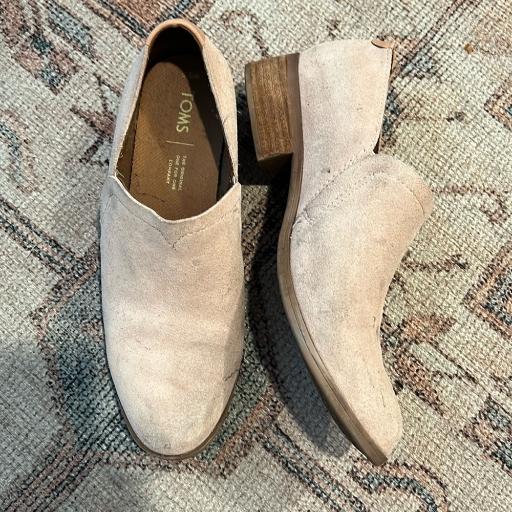 Tom’s booties in blush pink size 8.5.